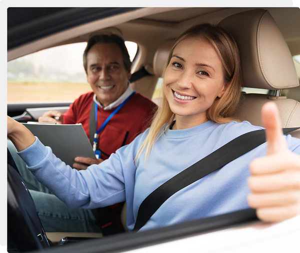 a Driving School Instructor with a client